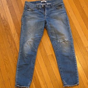 Moussy Distressed Medium Blue Skinny Jeans